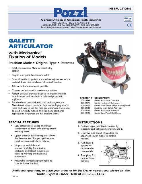 American Tooth Ind # 39202 PC2