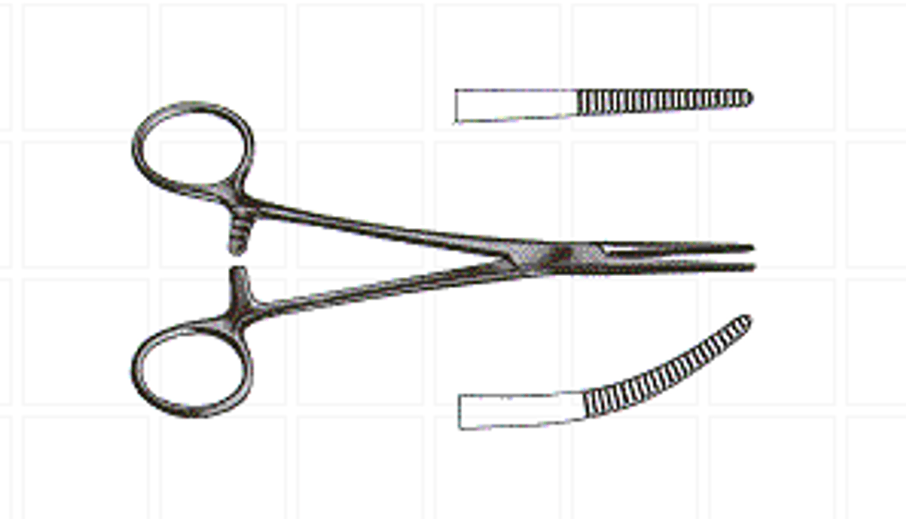 Cardinal Health SSI-0015 Kelly Forceps Curved, Surgical Forceps, Case