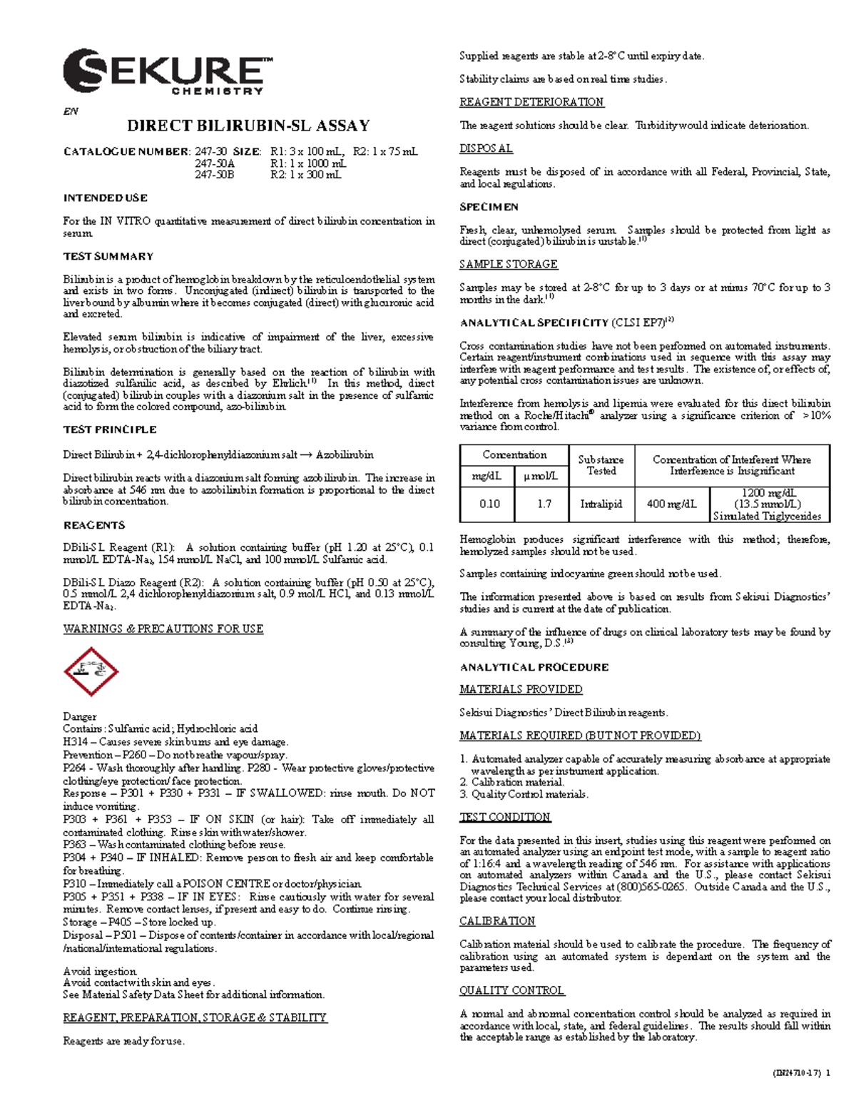 Diagnostic Chemicals # 247-30