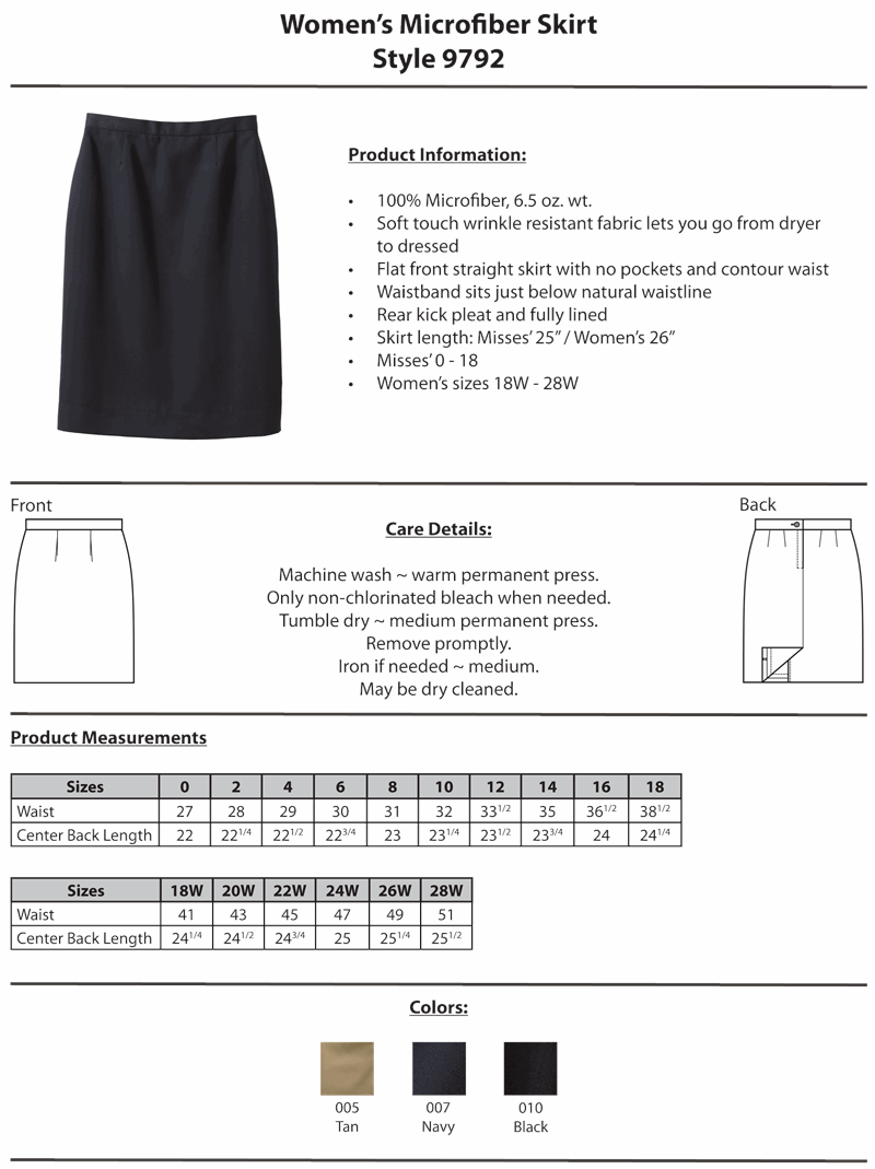 Edwards Garment Co # 9792 001 8