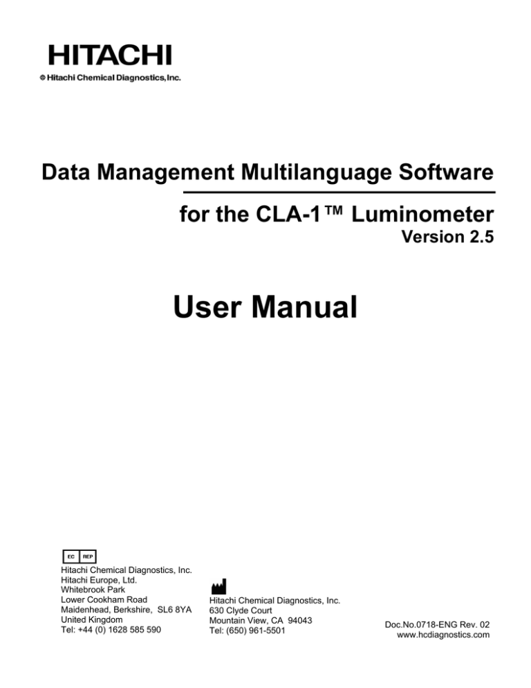 Hitachi Chemical Diagnositcs # DOC.NO.0277