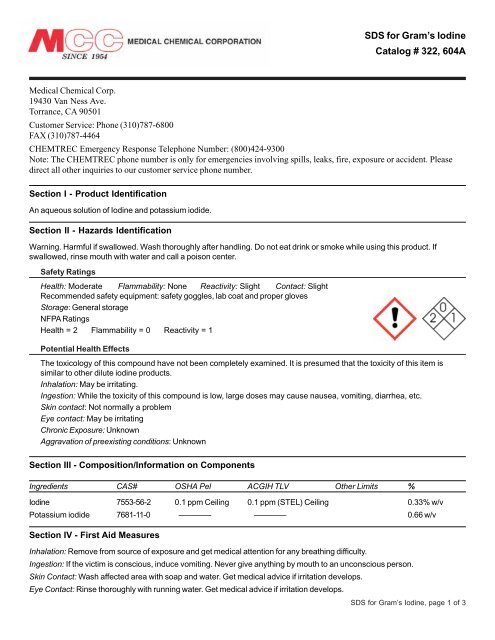 Medical Chemical # 604A-4BOT