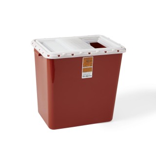 Medline MDS705212SL 12 Gallon Red Slide Sharps Container Case ...