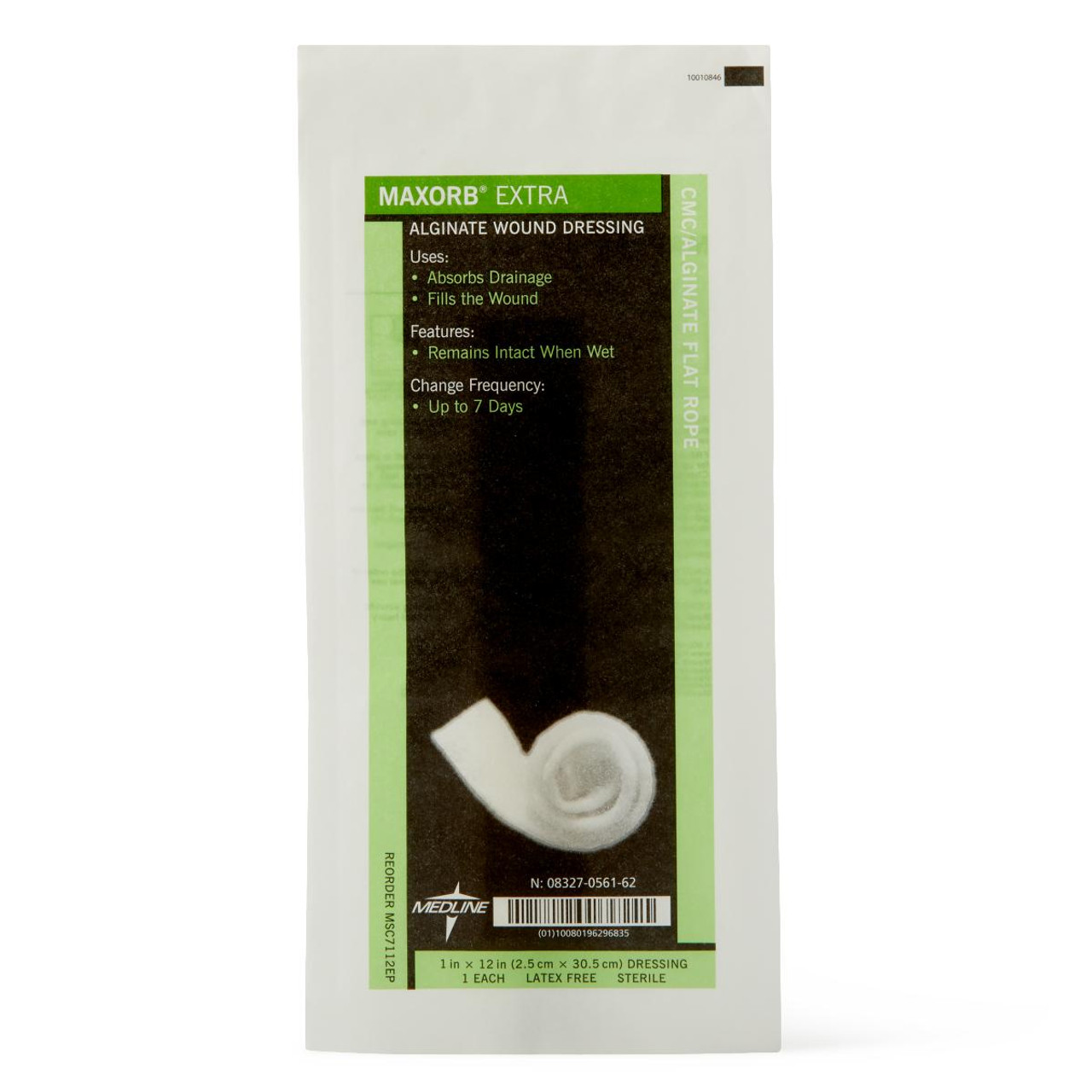 Medline MSC7112EP Wound Dressing: Maxorb Extra Flat Rope, 1