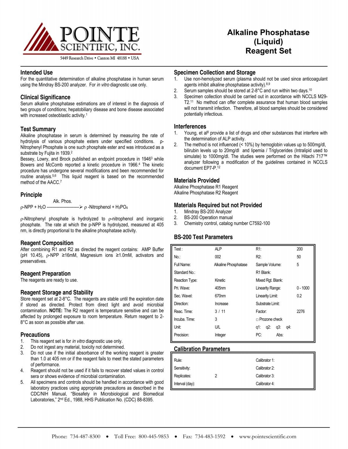 Pointe Scientific # P7516-1L