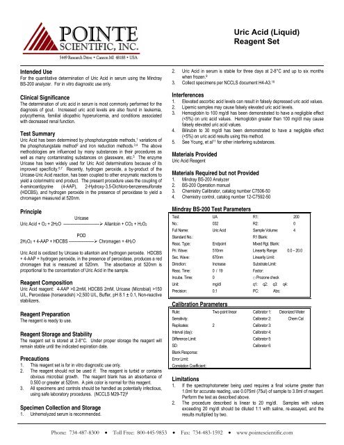Pointe Scientific # U7581-120