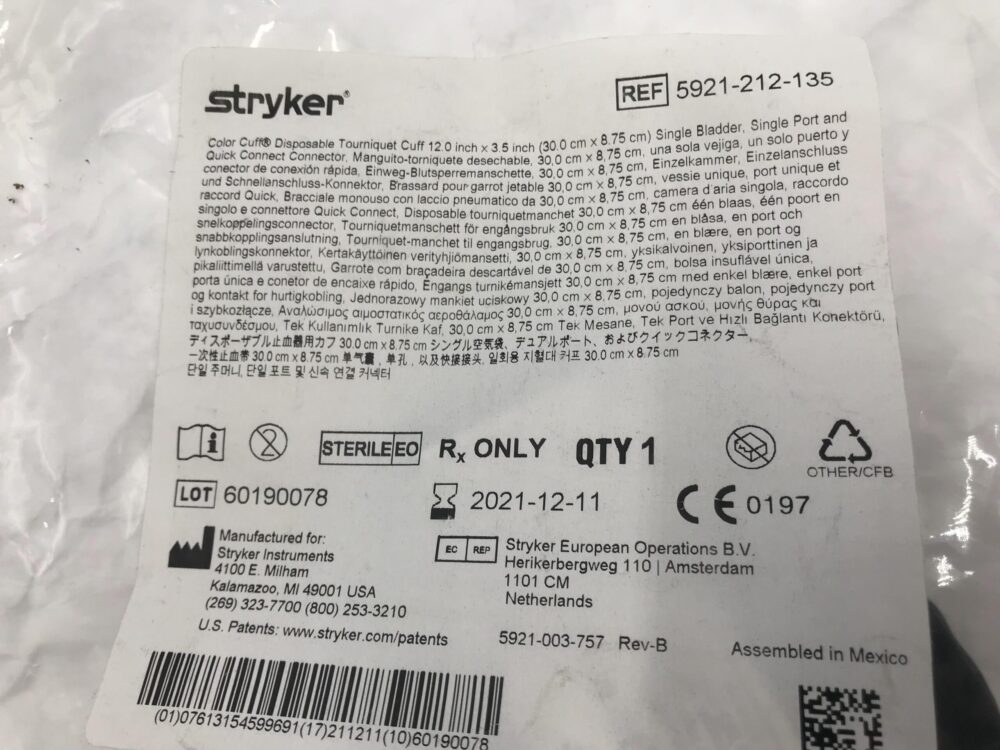 Stryker # 5921-212-135 - order at the best price General, TOURNIQUET ...