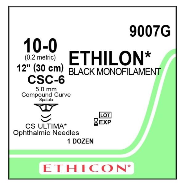 Ethicon 9007G - Ethilon Nonabsorbable Monofilament Suture 10-0, Black ...