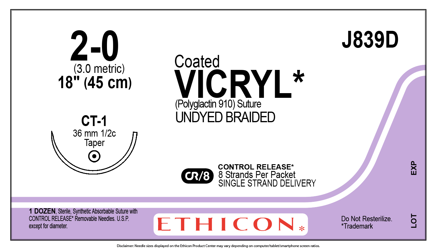 Ethicon # J839D