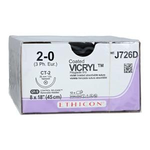 Ethicon J726D - Vicryl Polyglactin 910 Suture 18 Inch CT-2 Taper Point ...