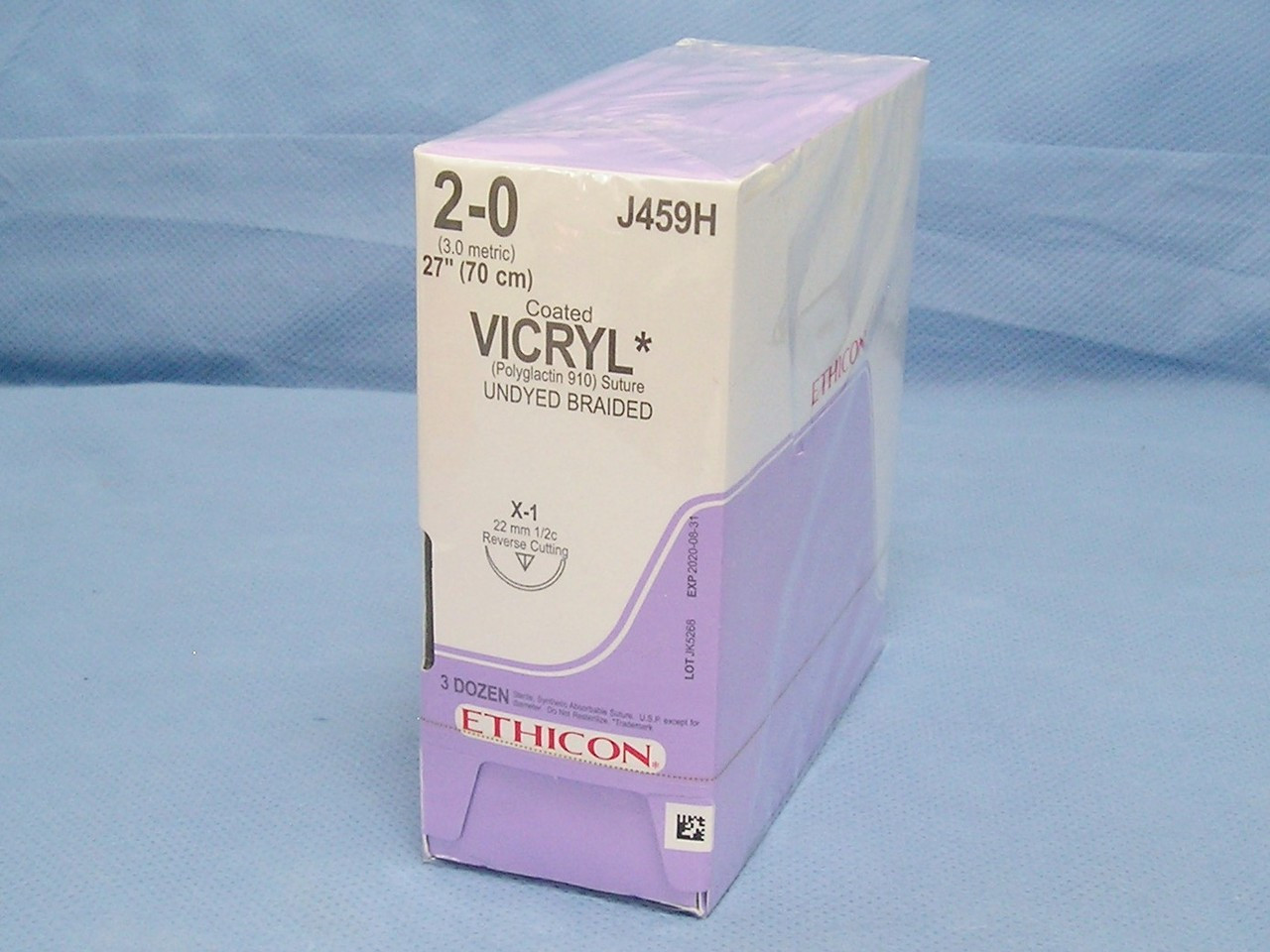 Ethicon J459H - Vicryl Absorbable Suture, 2-0, X-1 Reverse Cutting ...