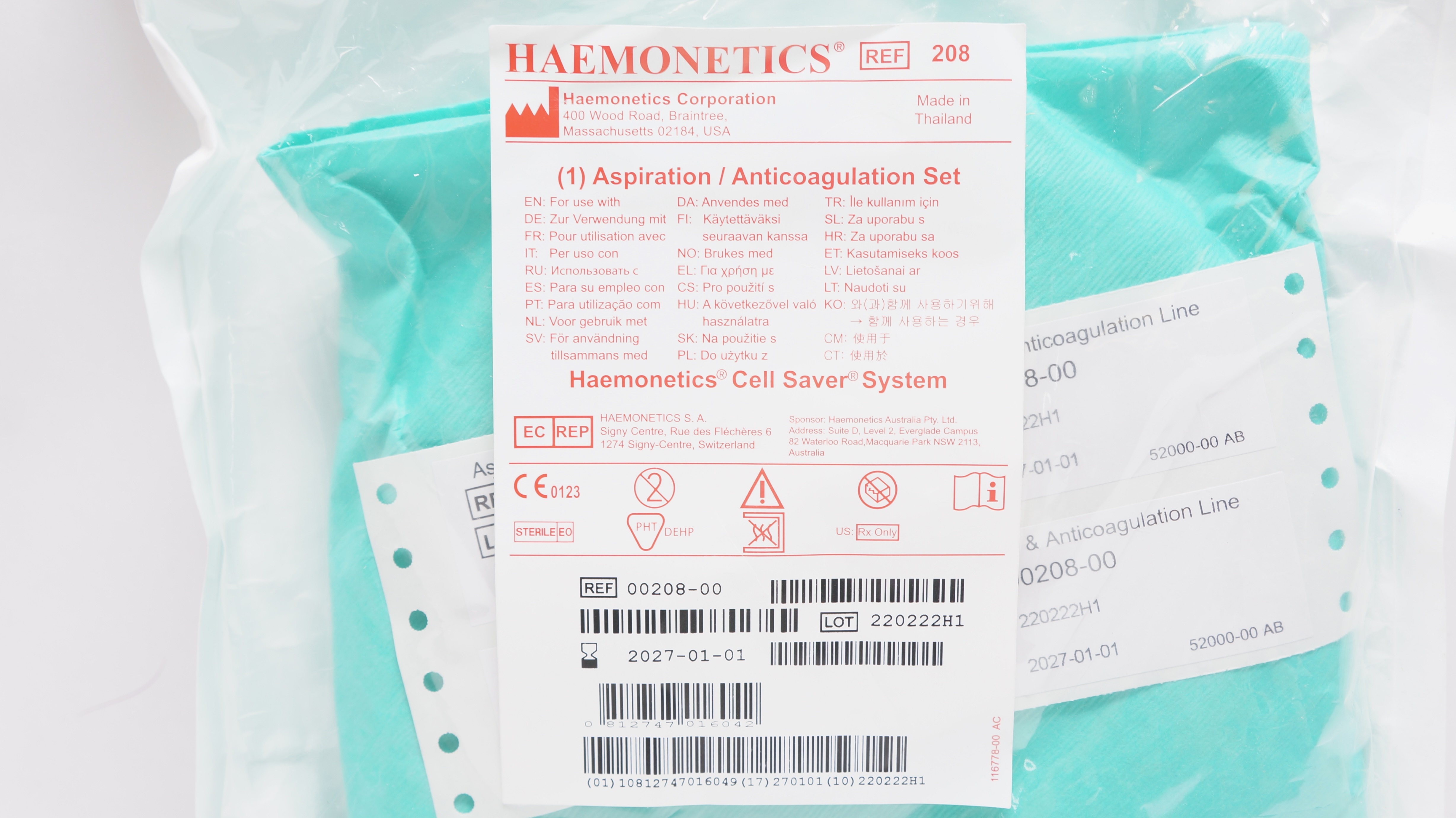 Haemonetics Corporation # 00208-00